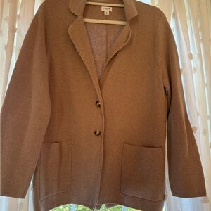 JCrew Cotton boxy cardigan/blazer-Taupe-M
